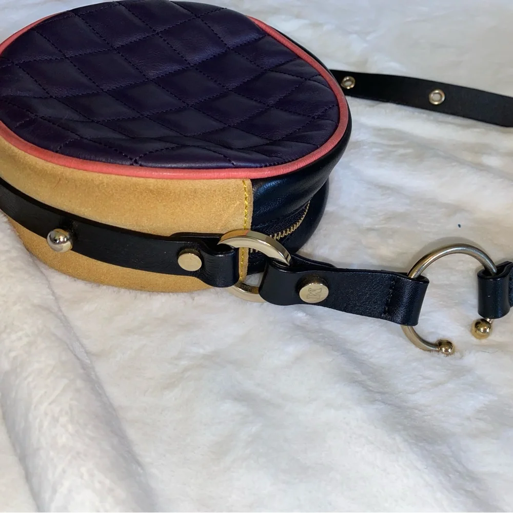 Missoni Black Calf Leather & Tan Suede Quilted Crossbody - Picture 7 of 8